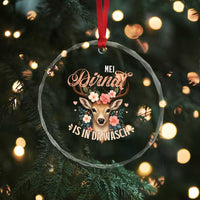 Funny Oktoberfest Deer Crystal Glass Ornament Mei Dirndl Is In Da Wasch German Bavarian Costume TS02