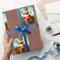 Funny Oktoberfest Wrapping Paper Roll German Octoberfest Matching Drinking Beer Pun Up Girl - Wonder Print Shop