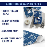Funny Oktoberfest Wrapping Paper Roll I Wonder If Bier Thinks About Me Too Sarcastic Drinking - Wonder Print Shop