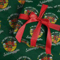 Funny Oktoberfest Wrapping Paper Roll Just Here for Schitzengiggles German Flag - Wonder Print Shop
