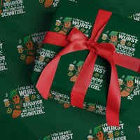 Funny Oktoberfest Wrapping Paper Roll On My Wurst Behavior Sarcastic German - Wonder Print Shop
