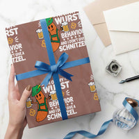 Funny Oktoberfest Wrapping Paper Roll On My Wurst Behavior Sarcastic German - Wonder Print Shop