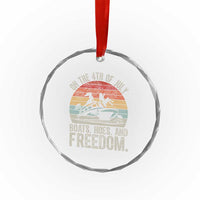 Funny On The 4th Of July Boats Hoes And Freedom Crystal Glass Ornament - Wonder Print Shop