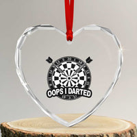 Funny Oops I Darted Heart Crystal Glass Ornament Sarcastic Dartist Darts Lover Gift - Wonder Print Shop