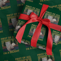 Funny Opossum Wrapping Paper Roll First Of All I'm A Delight Retro Vintage