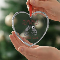 Funny Opossum Raccoon Skeleton Heart Crystal Glass Ornament Zombies Eat Brains Dont Worry You Are Safe