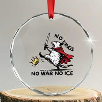 Funny Opossum Warrior Political Gift Crystal Glass Ornament No Kings No Wars No Ice