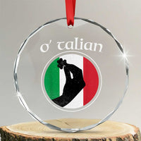 Funny O'Talian Crystal Glass Ornament St Patrick's Day Italian Pinched Fingers Shamrock - Wonder Print Shop