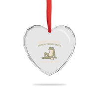 Funny Overthinking Frog Drinking Coffee Meme Heart Crystal Glass Ornament What If Everyone Else Is Just Underthinking