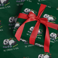 Funny Panda Workout Gift Wrapping Paper Roll The Struggle Is Real