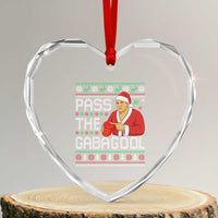 Funny Pass The Gabagool Christmas Heart Crystal Glass Ornament Italian Food Xmas Mafia Gangster Movie - Wonder Print Shop