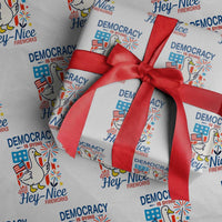 Funny Patriotic Duck Holding Firework Wrapping Paper Roll Funny Democracy Is Dying But Hey Nice Fireworks 4th Of July - Wonder Print Shop