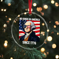 Funny Patriotic Founding Father Crystal Glass Ornament No Kings in America Since 1776 4th of July TS02