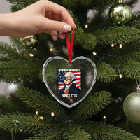 Funny Patriotic Founding Father Heart Crystal Glass Ornament No Kings in America Since 1776 4th of July - Wonder Print Shop
