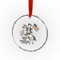Funny Patriotic Goose Cowboy Crystal Glass Ornament Honk For Freedom