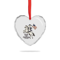 Funny Patriotic Goose Cowboy Heart Crystal Glass Ornament Honk For Freedom