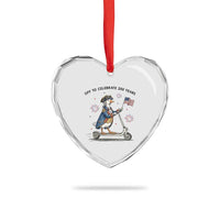Funny Patriotic Goose Heart Crystal Glass Ornament Off To Celebrate 250 Years