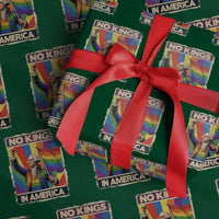 Funny Patriotic LGBT Graphic Wrapping Paper Roll No Kings In America