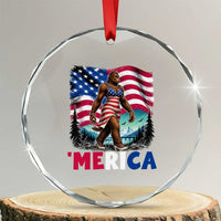 Funny Patriotic Sexy Bigfoot Crystal Glass Ornament Merica USA 250th Anniversary