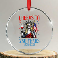 Funny Patriotic Statue Of Liberty Crystal Glass Ornament Cheers To 250 Years