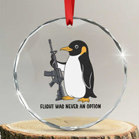 Funny Penguin Lover Gift Crystal Glass Ornament Flight Was Never An Option