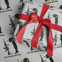 Funny Penguin Lover Gift Wrapping Paper Roll Flight Was Never An Option