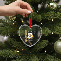 Funny Penguin Playing Ice Hockey Heart Crystal Glass Ornament Gift For Kids - Wonder Print Shop