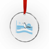 Funny Penguin Resist Crystal Glass Ornament Heard Island Flippers Up I Stand With Penguins TS02