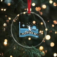 Funny Penguin Resist Crystal Glass Ornament Heard Island Flippers Up I Stand With Penguins TS02