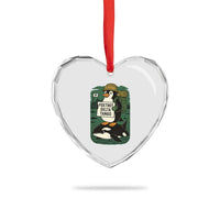 Funny Penguin Resist Heart Crystal Glass Ornament No Tarriffs Activism Graphic - Wonder Print Shop