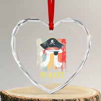 Funny Pi-rate Heart Crystal Glass Ornament Pi Day Math Geek Pirate Lover - Wonder Print Shop