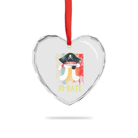 Funny Pi-rate Heart Crystal Glass Ornament Pi Day Math Geek Pirate Lover - Wonder Print Shop