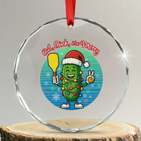 Funny Pickleball Xmas Crystal Glass Ornament Eat Dink And Be Merry Gift For Players TS12