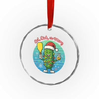 Funny Pickleball Xmas Crystal Glass Ornament Eat Dink And Be Merry Gift For Players TS12