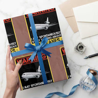 Funny Pilot Wrapping Paper Roll Warning May Spontaneously Talk About Airplanes - Wonder Print Shop
