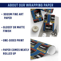 Funny Pilot Wrapping Paper Roll Warning May Spontaneously Talk About Airplanes - Wonder Print Shop