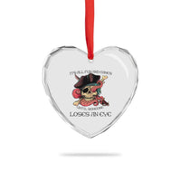 Funny Pirate Heart Crystal Glass Ornament All Fun And Games Until Someone Loses an Eye - Wonder Print Shop