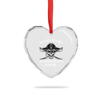 Funny Pirate Heart Crystal Glass Ornament Pirate Life For Me Pirate Skull Buccaneer Freebooter - Wonder Print Shop