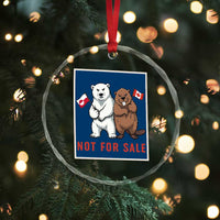 Funny Polar Bear And Beaver Political Protest Crystal Glass Ornament Not For Sale