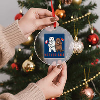 Funny Polar Bear And Beaver Political Protest Crystal Glass Ornament Not For Sale
