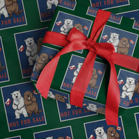 Funny Polar Bear And Beaver Political Protest Wrapping Paper Roll Not For Sale