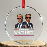Funny Political Conspiracy Parody Crystal Glass Ornament What List Men in Black Meme TS02