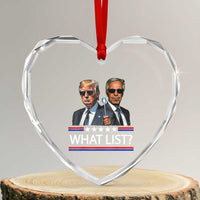 Funny Political Conspiracy Parody Heart Crystal Glass Ornament What List Men in Black Meme - Wonder Print Shop