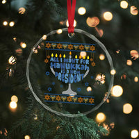 Funny Political Ugly Crystal Glass Ornament All I Want For Hanukkah Is A New President - Wonder Print Shop
