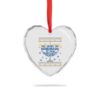Funny Political Ugly Heart Crystal Glass Ornament All I Want For Hanukkah Is A New President - Wonder Print Shop