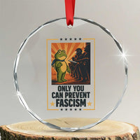 Funny Portland Frog Protest Crystal Glass Ornament Only You Can Prevent Fascism Gift TS12