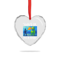 Funny Portland Frog Protest Heart Crystal Glass Ornament Thats OK Im A Frog Pepper Spray - Wonder Print Shop