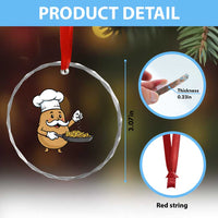 Funny Potato Cooking French Fries Crystal Glass Ornament Food Lover Gift TS12