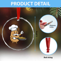 Funny Potato Cooking French Fries Crystal Glass Ornament Food Lover Gift - Wonder Print Shop