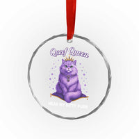 Funny Queef Queen Cat Crystal Glass Ornament Hear My Kitty Purr Inappropriate Dirty Adult Humor - Wonder Print Shop